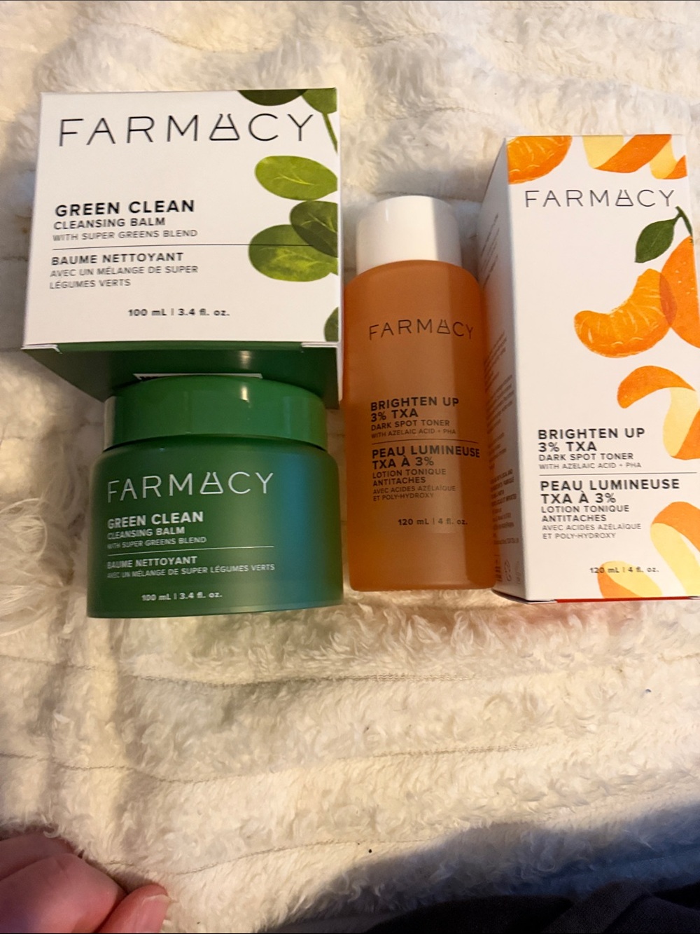 Farmacy Green Clean (Green) & Brighten Up TXA 3% Toner (Orange) Skincare Duo